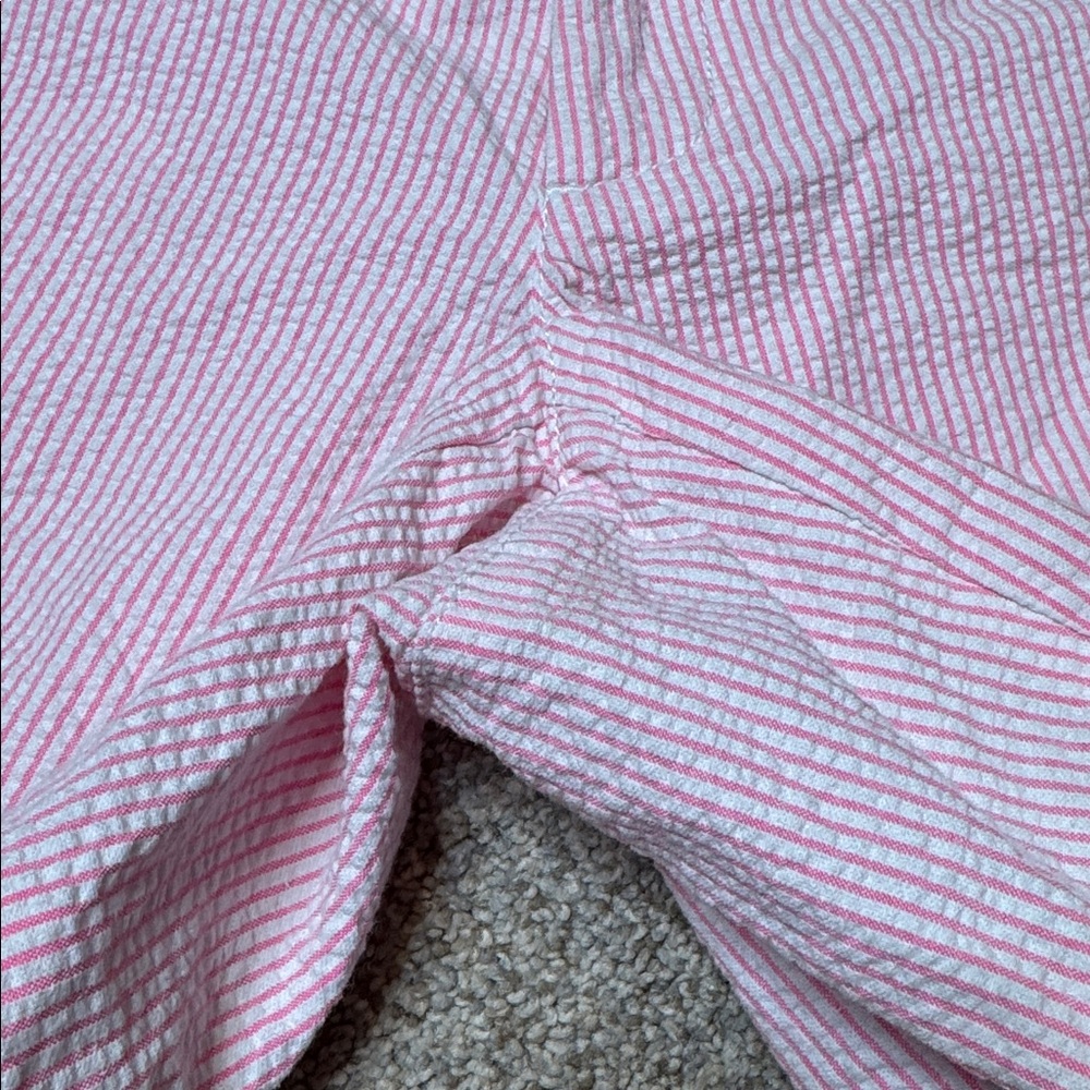 Lilly Pulitzer Buttercup Pink Seersucker Scallop Hem Shorts Size 00 - Picture 6 of 16